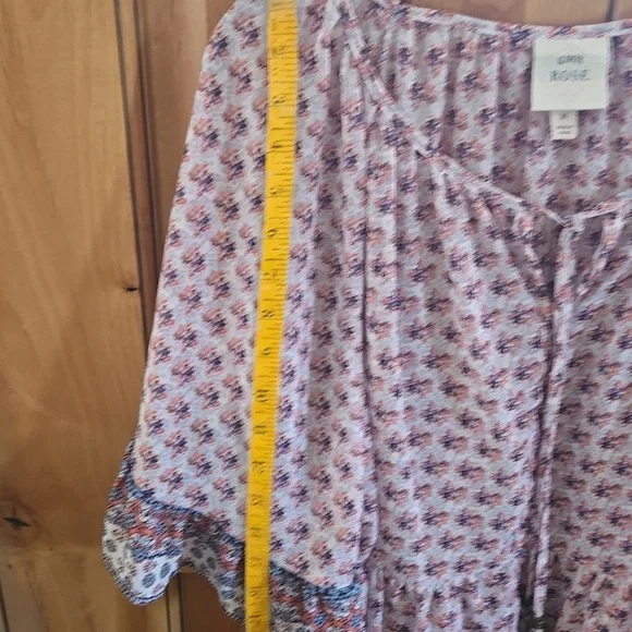 Boho Floral Print, Festival Bouse, Fairy, Semi Sheer, Whimsigoth, Angel sleeves - Picture 11 of 14